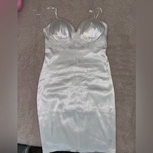 White satin dress